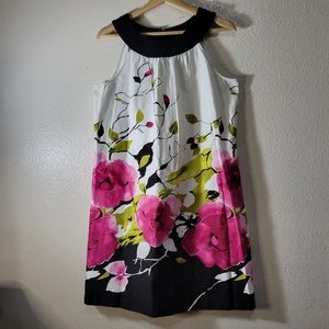 AGB Sleeveless Lightweight  Floral Print Dress